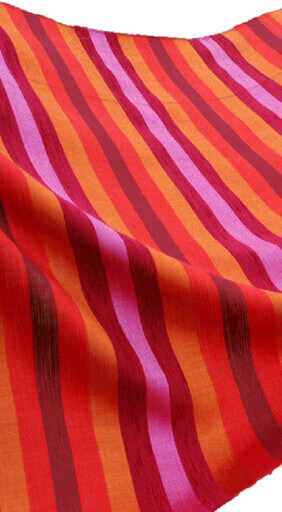 Wunderschöner gestreifter Pashmina-Schal in lebhaften Streifen von Rot, Fuchsia und Orange